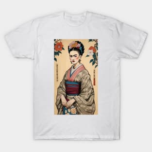 Frida's Eastern Serenity: Illustration T-Shirt